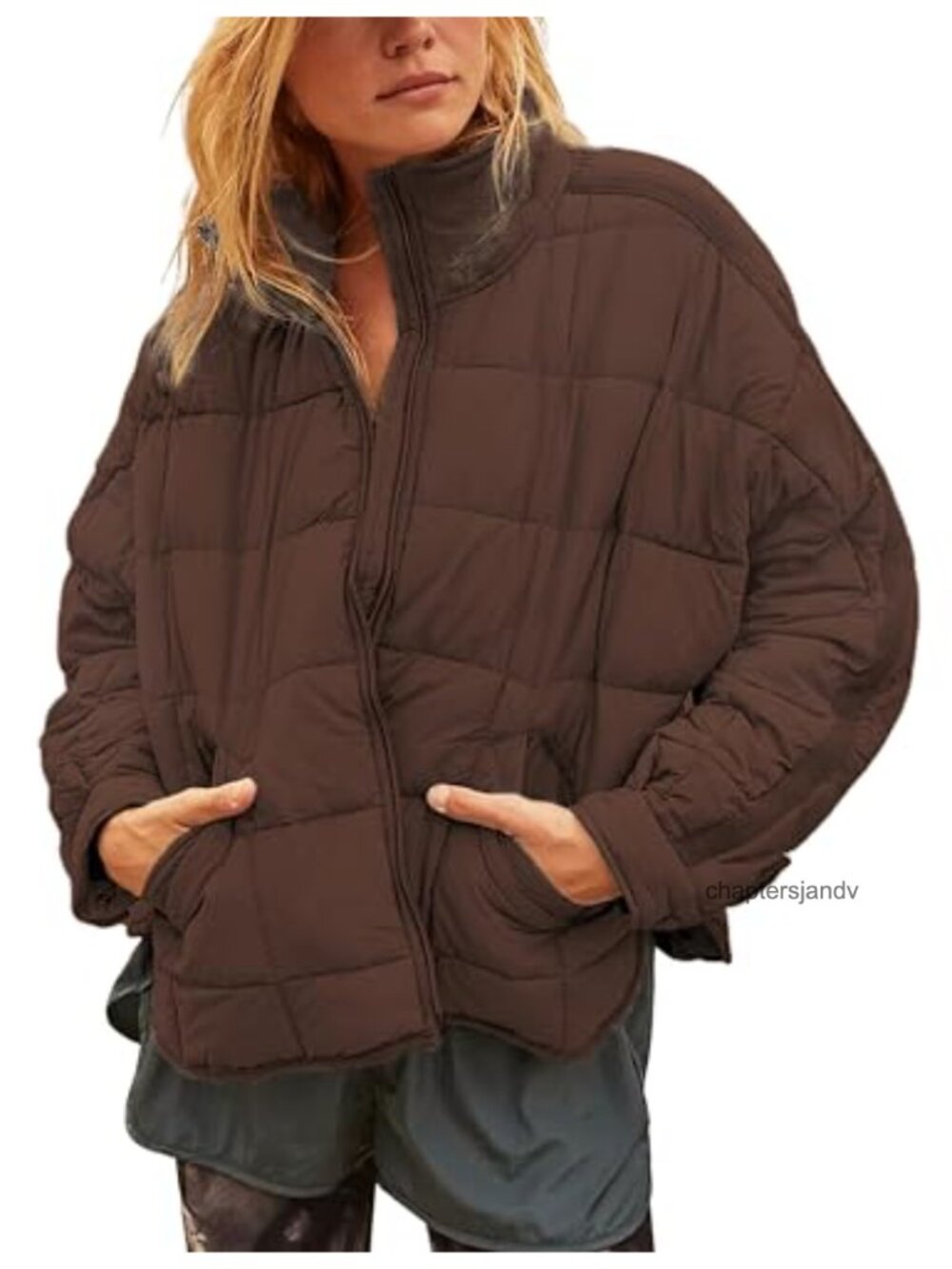 Women's Quilted Lightweight Puffer Jacket Zip Up Padded Coat